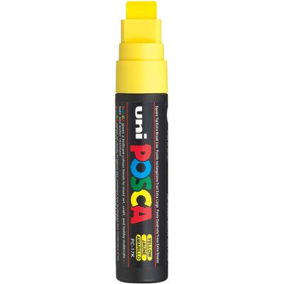 Uni Posca verfmarker 17k geel - blokpunt 15mm Geel Uni Posca verfmarker 17k geel - blokpunt 15mm Geel