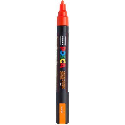 Uni Posca verfmarker pc5m neon oranje - conische punt 2,5 mm Neonoranje Uni Posca verfmarker pc5m neon oranje - conische punt 2,5 mm Neonoranje