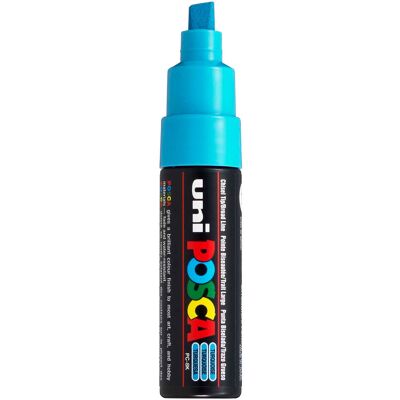 Uni Posca verfmarker 8k turquoise - beitelpunt 8mm Turquoise Uni Posca verfmarker 8k turquoise - beitelpunt 8mm Turquoise