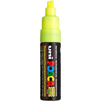 Uni Posca verfmarker 8k neon geel- beitelpunt 8mm Neongeel Uni Posca verfmarker 8k neon geel- beitelpunt 8mm Neongeel