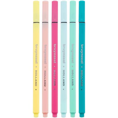 Bruynzeel fineliner set licht 6 kleuren Multi Kleuren Bruynzeel fineliner set licht 6 kleuren Multi Kleuren