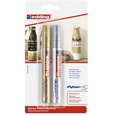 Quantore Viltstift edding lakmarker goud en zilver Multi kleuren Quantore Viltstift edding lakmarker goud en zilver Multi kleuren