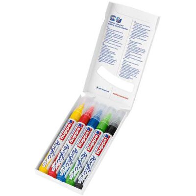 Quantore Acrylmarker edding basis, 5st. Multi kleuren Quantore Acrylmarker edding basis, 5st. Multi kleuren
