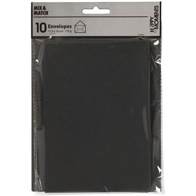 Creativ Company Envelop zwart, 11,5x15cm, 10st. Multi kleuren Creativ Company Envelop zwart, 11,5x15cm, 10st. Multi kleuren