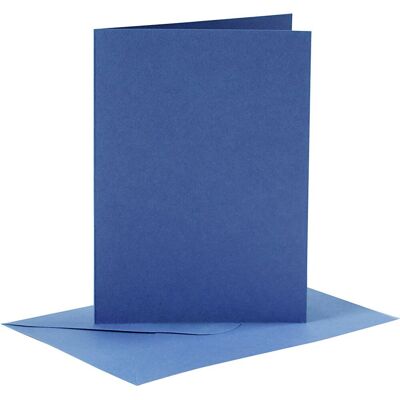 Creativ Company Creotime set van 6 blanco kaarten en enveloppen 10,5x15 cm blauw Creativ Company Creotime set van 6 blanco kaarten en enveloppen 10,5x15 cm blauw