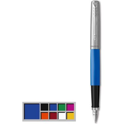 Parker jotter originals-vulpen klassieke blauwe afwerking medium punt blauwe en zwarte inkt Parker jotter originals-vulpen klassieke blauwe afwerking medium punt blauwe en zwarte inkt