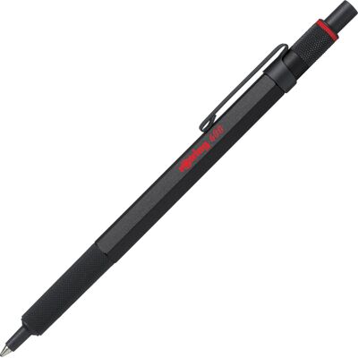 Rotring 600-balpen medium punt zwarte inkt zwarte behuizing navulbaar Rotring 600-balpen medium punt zwarte inkt zwarte behuizing navulbaar
