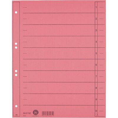 Leitz staffeltabblad karton - beschrijfbare tabs, 2/4-rings - voor ordners en ringbanden - rood Leitz staffeltabblad karton - beschrijfbare tabs, 2/4-rings - voor ordners en ringbanden - rood