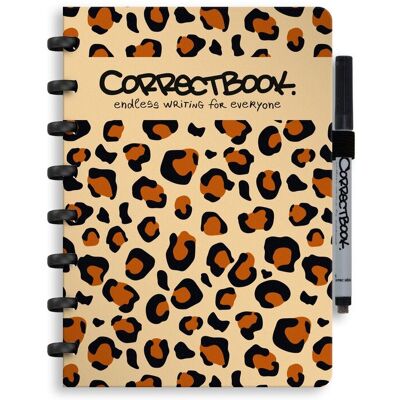 Correctbook a5 uitwisbaar notitieboek - powerful leopard - gelinieerd - herbruikbaar schrift - inclusief pen & wisdoekje - aanvulbaar met extra pagina's Correctbook a5 uitwisbaar notitieboek - powerful leopard - gelinieerd - herbruikbaar schrift - inclusief pen & wisdoekje - aanvulbaar met extra pagina's