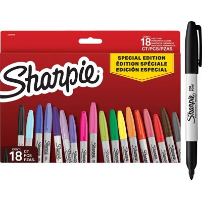 Sharpie set van permanent markers limited edition verschillende kleuren fijne punt 18 markers back to school-set Sharpie set van permanent markers limited edition verschillende kleuren fijne punt 18 markers back to school-set
