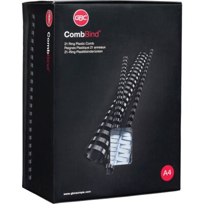 GBC combbind bindruggen zwart - a4 - 28 mm - 50 stuks GBC combbind bindruggen zwart - a4 - 28 mm - 50 stuks