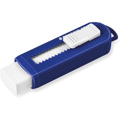 STAEDTLER gum pvc-vrij met schuifmechanisme blauw/wit STAEDTLER gum pvc-vrij met schuifmechanisme blauw/wit