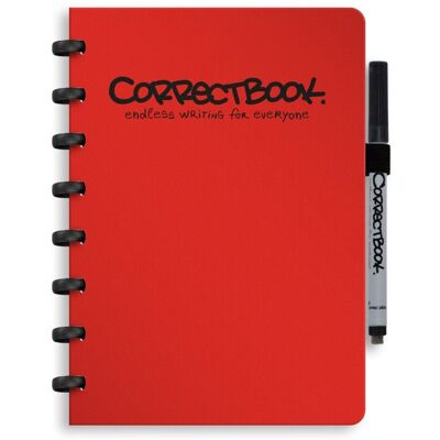 Correctbook a5 uitwisbaar notitieboek - herbruikbaar schrift - horizon red - gelinieerd - inclusief pen & wisdoekje - aanvulbaar met extra pagina's Correctbook a5 uitwisbaar notitieboek - herbruikbaar schrift - horizon red - gelinieerd - inclusief pen & wisdoekje - aanvulbaar met extra pagina's