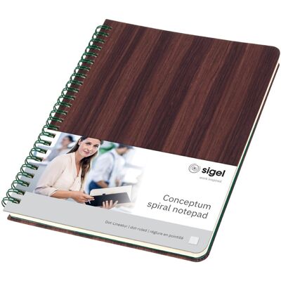 Sigel notitieboek a5 conceptum houtstructuur punt gelijnd spiraalgebonden Sigel notitieboek a5 conceptum houtstructuur punt gelijnd spiraalgebonden