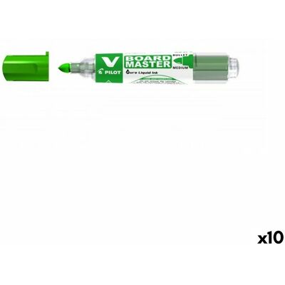Pilot Marker pen/felt-tip pen v board master whiteboard rechargeable green (10 units) Pilot Marker pen/felt-tip pen v board master whiteboard rechargeable green (10 units)