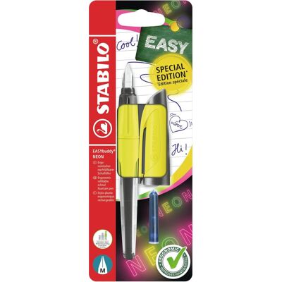 STABILO easybuddy neon - ergonomische vulpen - geel - standaard m punt voor rechtshandigen STABILO easybuddy neon - ergonomische vulpen - geel - standaard m punt voor rechtshandigen