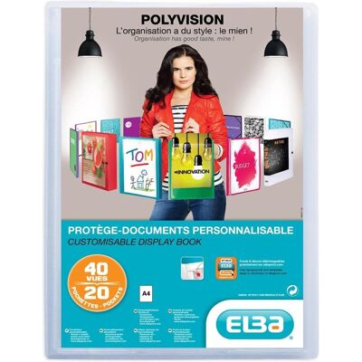 Elba polyvision showalbum, a4, 20 tassen, transparant Elba polyvision showalbum, a4, 20 tassen, transparant