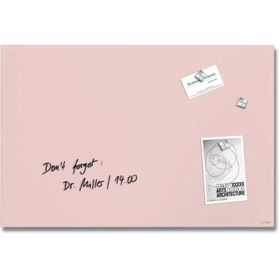 Sigel glasmagneetbord - artverum - mat roze - 60x40cm - frameloos - si-gl514 Sigel glasmagneetbord - artverum - mat roze - 60x40cm - frameloos - si-gl514