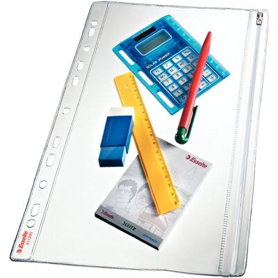Esselte meervoudig geperforeerd pvc a4 plastic hoesje 5 eenheden transparant Esselte meervoudig geperforeerd pvc a4 plastic hoesje 5 eenheden transparant