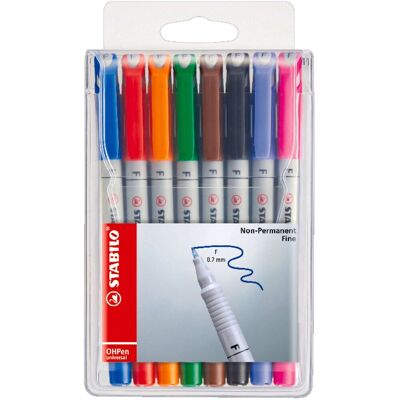 STABILO OHPen universeel, 8 kleuren, uitwisbaar - Markers voor overheadprojectie STABILO OHPen universeel, 8 kleuren, uitwisbaar - Markers voor overheadprojectie