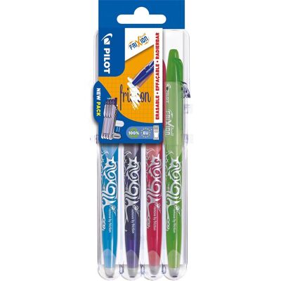 Pilot gelroller frixion ball 2 go blister met 4 stuks in geassorteerde kleuren Pilot gelroller frixion ball 2 go blister met 4 stuks in geassorteerde kleuren