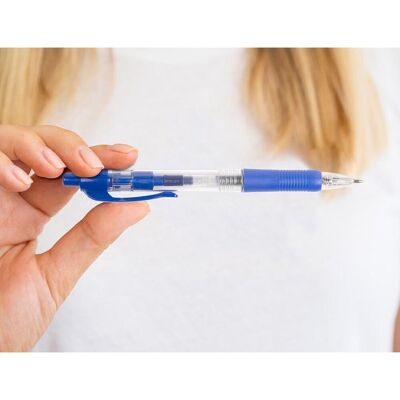 Q-CONNECT balpen, retractable, 0,7 mm, medium punt, blauw, doos van 10 stuks Q-CONNECT balpen, retractable, 0,7 mm, medium punt, blauw, doos van 10 stuks