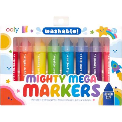 Ooly - mighty mega markers - 8 afwasbare kleuren - perfect voor kleine handjes Ooly - mighty mega markers - 8 afwasbare kleuren - perfect voor kleine handjes
