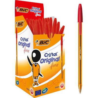 BIC Pen cristal fine rood 0,3 mm (50 stuks) BIC Pen cristal fine rood 0,3 mm (50 stuks)