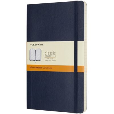 Moleskine classic notitieboek - large - softcover - gelinieerd - saffier blauw Moleskine classic notitieboek - large - softcover - gelinieerd - saffier blauw