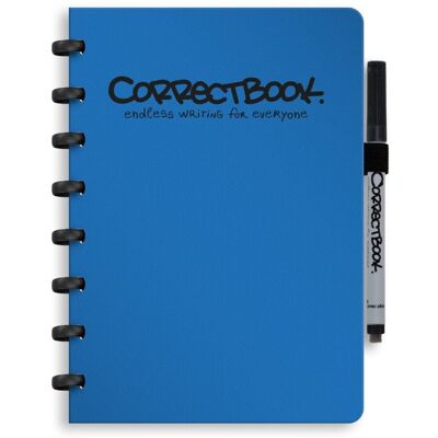 Correctbook a5 uitwisbaar notitieboek - herbruikbaar schrift - earthy blue - gelinieerd - inclusief pen & wisdoekje - aanvulbaar met extra pagina's Correctbook a5 uitwisbaar notitieboek - herbruikbaar schrift - earthy blue - gelinieerd - inclusief pen & wisdoekje - aanvulbaar met extra pagina's