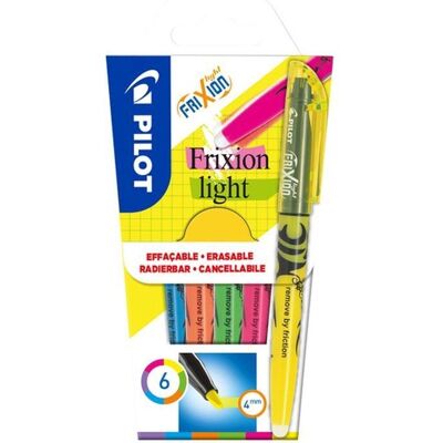 Pilot frixion light - markeerstiften - 6 kleuren in een doosje Pilot frixion light - markeerstiften - 6 kleuren in een doosje