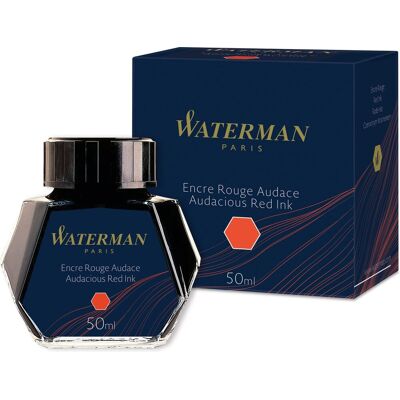 Waterman vulpeninkt gedurfd rood fles van 50 ml Waterman vulpeninkt gedurfd rood fles van 50 ml