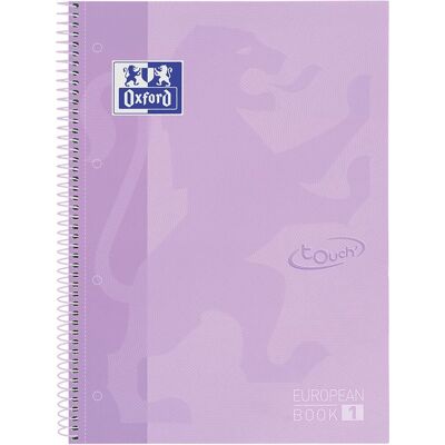 Oxford school europeanbook - notitieboek - gekleurde rand - a4+ - lijn - 80 vel - 4 gaats - hardcover - pastel paars Oxford school europeanbook - notitieboek - gekleurde rand - a4+ - lijn - 80 vel - 4 gaats - hardcover - pastel paars