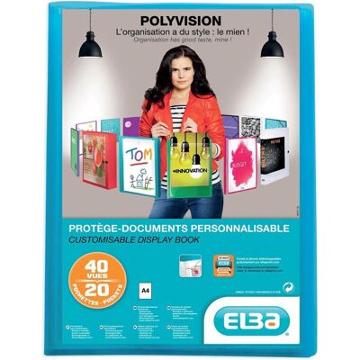 Elba polyvision showalbum, a4, 20 tassen, blauw Elba polyvision showalbum, a4, 20 tassen, blauw