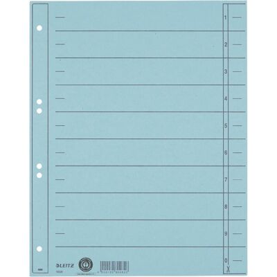 Leitz staffeltabblad karton - beschrijfbare tabs, 2/4-rings - voor ordners en ringbanden - lichtblauw Leitz staffeltabblad karton - beschrijfbare tabs, 2/4-rings - voor ordners en ringbanden - lichtblauw