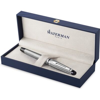 Waterman expert-vulpen roestvrij staal met chromen rand medium penpunt cadeauverpakking Waterman expert-vulpen roestvrij staal met chromen rand medium penpunt cadeauverpakking