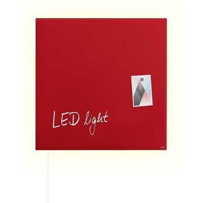 Sigel glasmagneetbord - artverum - met led verlichting - 48x48cm - rood - si-gl402 Sigel glasmagneetbord - artverum - met led verlichting - 48x48cm - rood - si-gl402