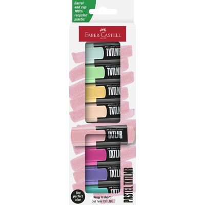 Faber-Castell tekstmarker txtlnr - mini - pastelkleuren - 8 stuks - markeerstiften - fc-154218 Faber-Castell tekstmarker txtlnr - mini - pastelkleuren - 8 stuks - markeerstiften - fc-154218
