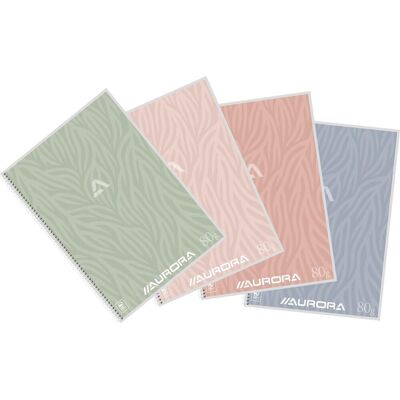 Aurora Schrift a4 lijn 120pag 80gr assorti 10 stuks Aurora Schrift a4 lijn 120pag 80gr assorti 10 stuks
