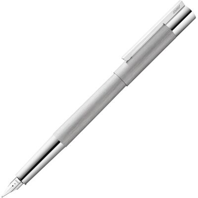 Lamy scala vulpen 051 - vulpen van gesatineerd roestvrij staal in zilver met hoogglans verchroomde greep & clip - gepolijste roestvrijstalen penpunt in lijndikte f - incl. inktpatroon t 10 blauw - duurzaam navulbaar Lamy scala vulpen 051 - vulpen van gesatineerd roestvrij staal in zilver met hoogglans verchroomde greep & clip - gepolijste roestvrijstalen penpunt in lijndikte f - incl. inktpatroon t 10 blauw - duurzaam navulbaar