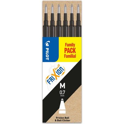 Pilot Set van 6 - vulling frixion ball 0.7 - zwart - medium penpunt Pilot Set van 6 - vulling frixion ball 0.7 - zwart - medium penpunt