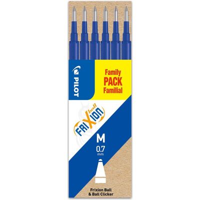 Pilot Set van 6 - vulling frixion ball 0.7 - blauw - medium penpunt Pilot Set van 6 - vulling frixion ball 0.7 - blauw - medium penpunt