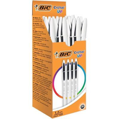 BIC cristal up balpennen - zwart - doos van 20 stuks - medium punt 1,2 mm BIC cristal up balpennen - zwart - doos van 20 stuks - medium punt 1,2 mm