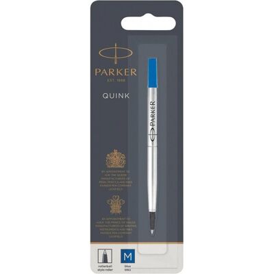 Parker rollerballpen inktvulling medium punt blauwe quink inkt 1 stuk Parker rollerballpen inktvulling medium punt blauwe quink inkt 1 stuk