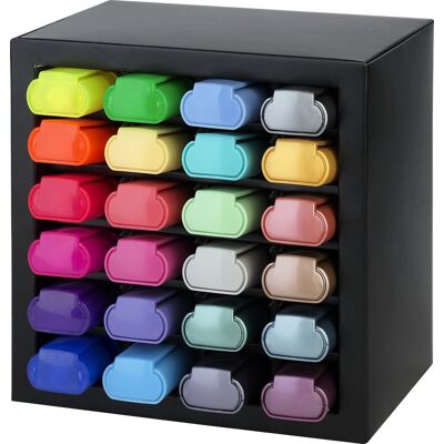 Faber-Castell tekstmarkers - deskset 24 kleuren - 7 neon, 9 pastel en 8 metallic kleuren - fc-254602 Faber-Castell tekstmarkers - deskset 24 kleuren - 7 neon, 9 pastel en 8 metallic kleuren - fc-254602