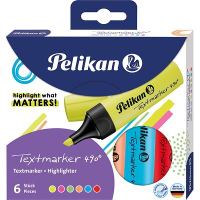 Pelikan markeerstift 490® 6 markeerstiften in etui Pelikan markeerstift 490® 6 markeerstiften in etui