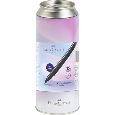 Faber-Castell fineliner grip - 0,4mm - blik met 15 stuks assorti - fc-151617 Faber-Castell fineliner grip - 0,4mm - blik met 15 stuks assorti - fc-151617