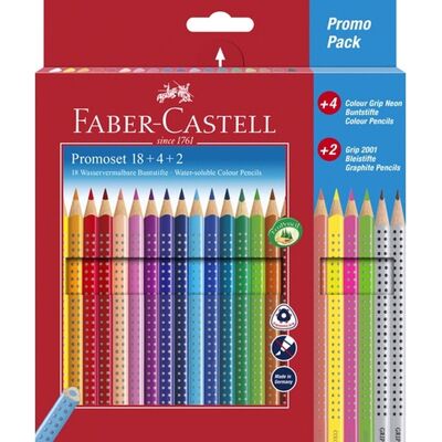 Faber-Castell kleurpotloden - color grip - promotieset 18 + 4 + 2 - fc-201540 Faber-Castell kleurpotloden - color grip - promotieset 18 + 4 + 2 - fc-201540