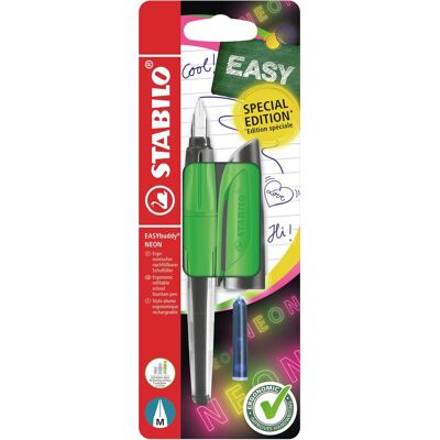STABILO easybuddy neon - ergonomische vulpen - groen - standaard m punt voor rechtshandigen STABILO easybuddy neon - ergonomische vulpen - groen - standaard m punt voor rechtshandigen