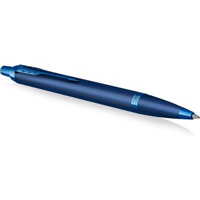 Parker im monochrome balpen blauwe inkt blauwe afwerking en details medium punt geschenkdoos Parker im monochrome balpen blauwe inkt blauwe afwerking en details medium punt geschenkdoos